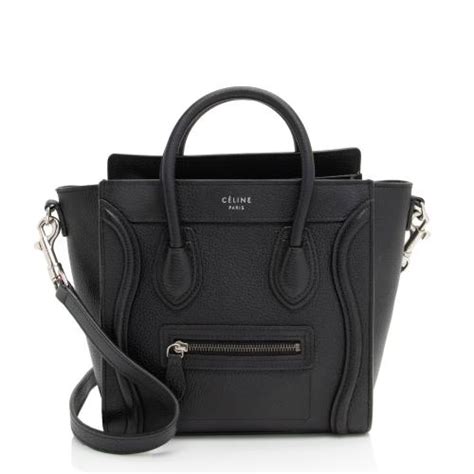 celine nano black pebbled leather|celine nano luggage.